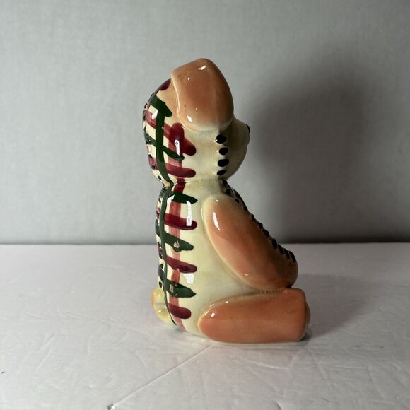 Vintage Patchwork Dog Figurine Hand Painted Ceramic 1950s 1960s Folk Art - Picture 3 of 14